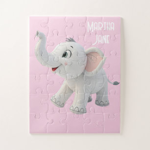 Puzzle Casse-têtes éléphant blanc mignons