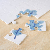 Puzzle Casse-têtes Feuilles Bleues Mignonnes (Côté)