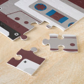Puzzle cassettes audio vintages, arrière - plan continu. (Côté)