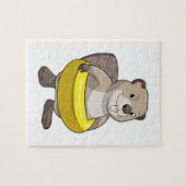 Puzzle Castor à la natation avec anneau de natation (Horizontal)