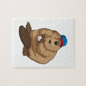 Puzzle Castor au baseball avec baseball (Horizontal)