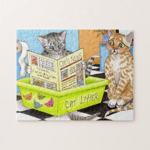 Puzzle Cat 464 amusant art de salle de bain