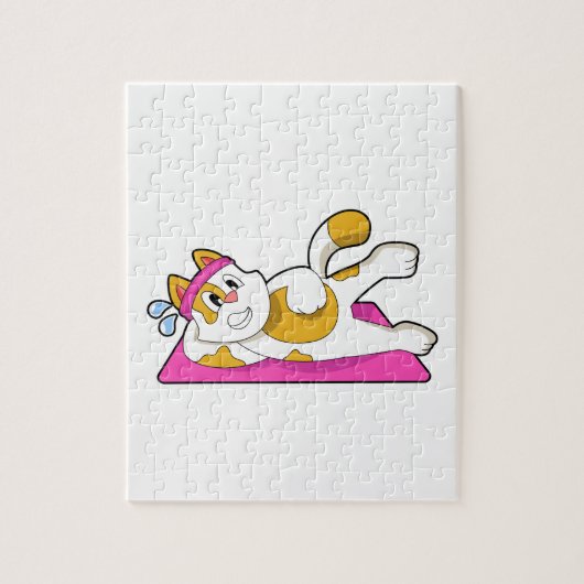 Puzzle Cat at Yoga Exercice d'étirement (Vertical)