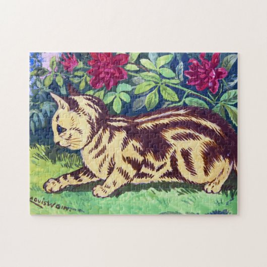 Puzzle Cat au Flower Garden, Louis Wain (Horizontal)