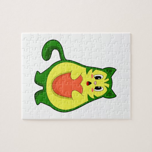 Puzzle Cat Avocado (Horizontal)