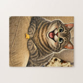 Puzzle Cat caricature (Horizontal)