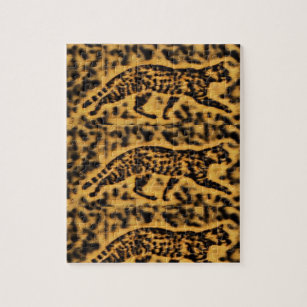 Puzzle Cat cheetah imprimer art géométrique