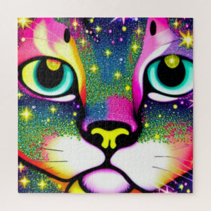 Puzzle Cat Face Close Pop Art