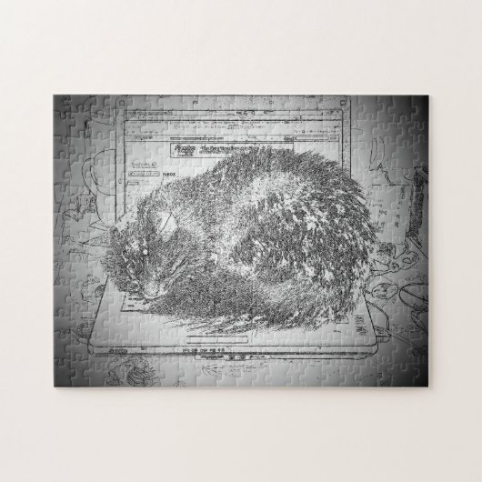 Puzzle Cat Napping On the Laptop ou faire votre propre (Horizontal)