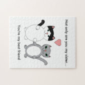 Puzzle Cat Sister Best Friend Cute Kitty Love Personalize (Horizontal)