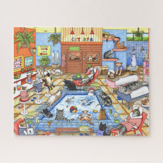 Puzzle Cat Spa 635 - Illustration amusante (Horizontal)