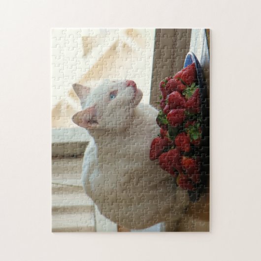 Puzzle Cat & Strawberries Puzzle! (Vertical)