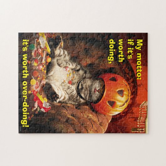 Puzzle Cat Under Candy Bucket (Horizontal)