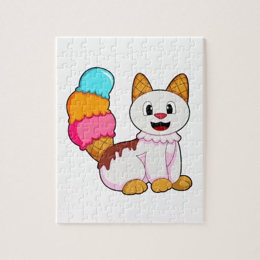 Puzzle Cat with popsicle (Vertical)