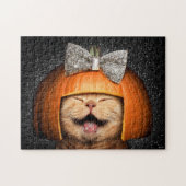 Puzzle Cat With Pumpkin Hair (Horizontal)