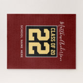 Puzzle Catégorie 2023 Bourgogne Noir et Or Graduation (Horizontal)