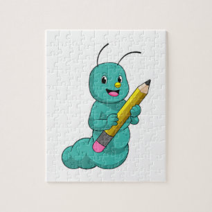 Puzzle Caterpillar avec crayon