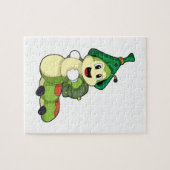 Puzzle Caterpillar en tant qu'étudiant avec sac à dos (Horizontal)