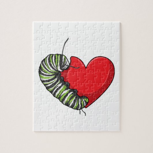 Puzzle Caterpillar love heart (Vertical)