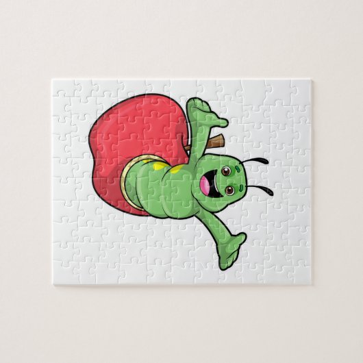Puzzle Caterpillar with Apple (Horizontal)