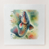 Puzzle Catfish in Watercolor Art 170724AREF129 - Watercol (Horizontal)