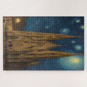 Puzzle Cathédrale de Barcelone à Night van Gogh Style (Horizontal)