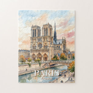 Puzzle Cathédrale Notre-Dame de Paris Aquarelle Voyage
