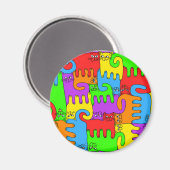 Puzzle Cats "Arc-en-ciel" 1 aimant (Recto/Verso)