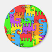 Puzzle Cats "Arc-en-ciel" 1 aimant (Devant)