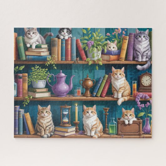 Puzzle Cats Magical Bookshelf (Horizontal)