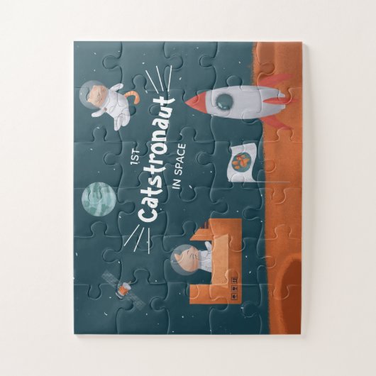 Puzzle Catstronaut Whimsical dans l'espace, Chats sur Mar (Vertical)