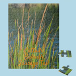 Puzzle Cattails en rafales sur le front de mer<br><div class="desc">La photographie de closeup de Cattails, Bulrush ou Sausage Tails sont illustrées sur ce puzzle naturel beau et difficile. Brown, vert et bleu sont les couleurs terreuses que l'on retrouve dans l'image photographique d'un bord de mer ensoleillé. Ce puzzle est idéal pour un cabine de lac ou un chalet de...</div>