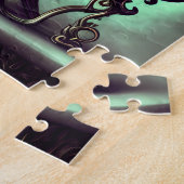 Puzzle Cauldron orné avec boule de cristal vert et orbes (Côté)