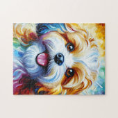 Puzzle Cavachon Portrait de chien Acrylique Art Imprimer  (Horizontal)