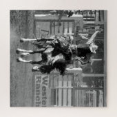 Puzzle Cavalier de Rodéo Cheval qui Ruelle 8 Secondes pou (Horizontal)