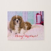 Puzzle Cavalier King Charles de Noël avec des cadeaux (Horizontal)