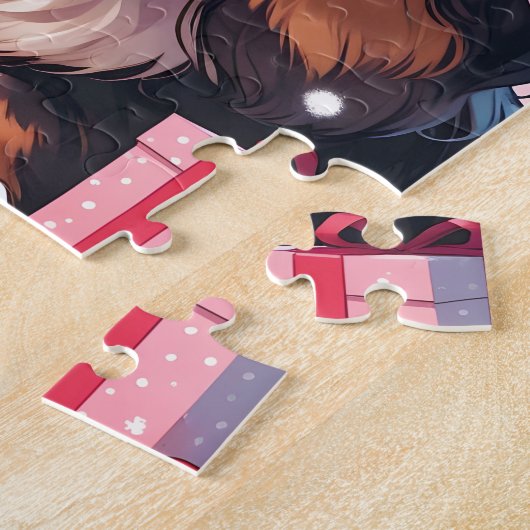 Puzzle Cavalier King Charles Pastel cadeaux de Noël (Côté)