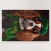 Puzzle Cavalier King Charles Spaniel à la Saint-Patrick (Horizontal)