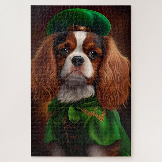 Puzzle Cavalier King Charles Spaniel à la Saint-Patrick (Vertical)