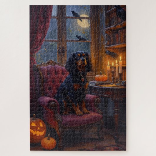 Puzzle Cavalier King Charles Spaniel Art gothique Hallowe (Vertical)