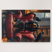 Puzzle Cavalier King Charles Spaniel Art Halloween gothiq (Horizontal)