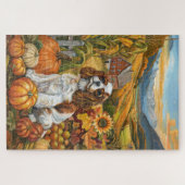 Puzzle Cavalier King Charles Spaniel Automne Action de gr (Horizontal)