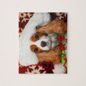 Puzzle Cavalier King Charles Spaniel avec le chapeau du P (Vertical)