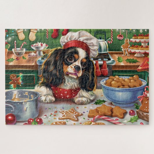 Puzzle Cavalier King Charles Spaniel Baking Noël (Horizontal)