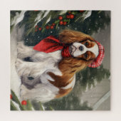 Puzzle Cavalier King Charles Spaniel Chien Noël (Horizontal)