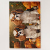 Puzzle Cavalier King Charles Spaniel Chiot Citrouille d'a (Vertical)