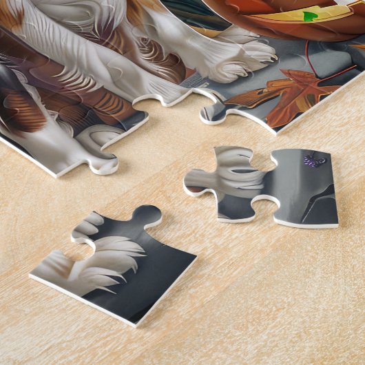 Puzzle Cavalier King Charles Spaniel Halloween Éffrayant (Côté)