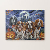 Puzzle Cavalier King Charles Spaniel Halloween Éffrayant (Horizontal)