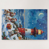 Puzzle Cavalier King Charles Spaniel Noël Phare (Horizontal)