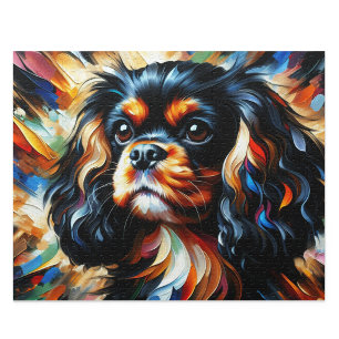 Puzzle Cavalier King Charles Spaniel Noir et Feu Art